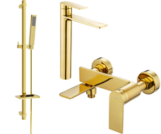 Mexen Zero DQ02 Badezimmerset, gold - 7113DQ02-50