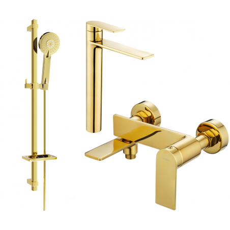 Mexen Zero DQ40 Badewannen-Set, gold - 7113DQ40-50
