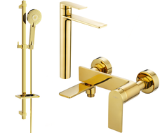 Mexen Zero DQ40 Badewannen-Set, gold - 7113DQ40-50