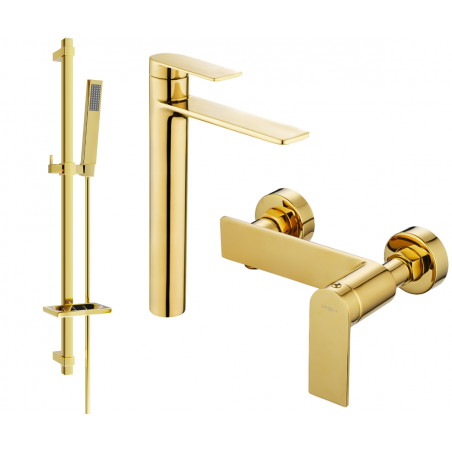 Mexen Zero DQ02 Duschset, gold - 71114DQ02-50