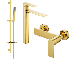 Mexen Zero DQ02 Duschset, gold - 71114DQ02-50