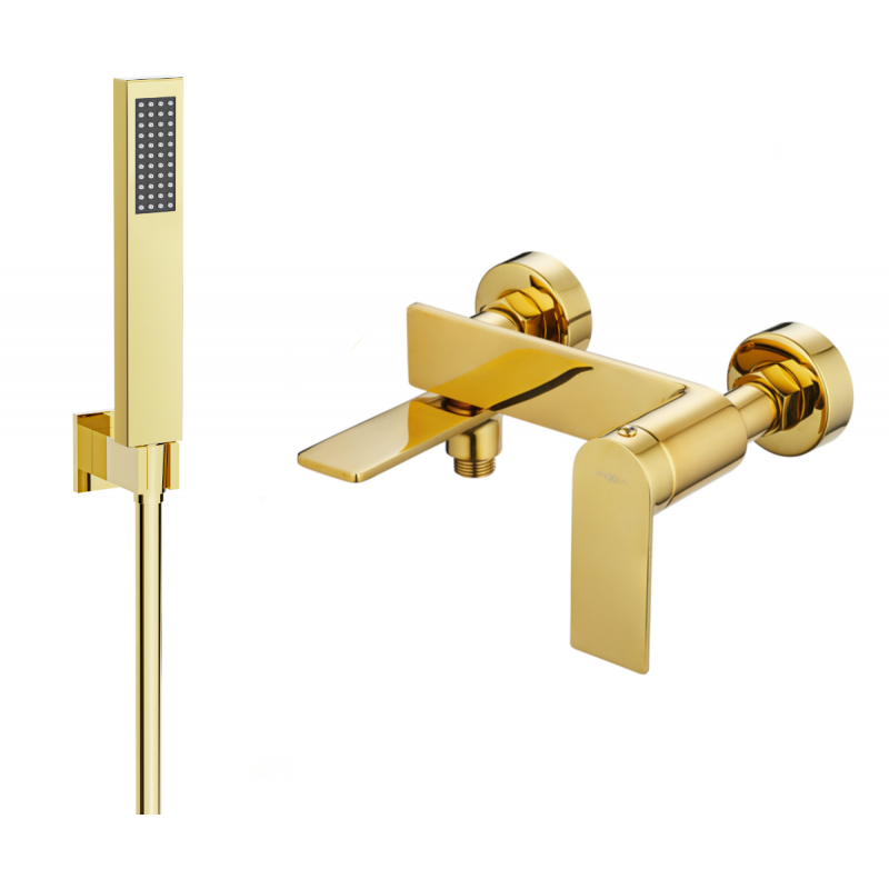 Mexen Zero R02 Badewannenarmatur mit Duschset, gold - 7113R02-50