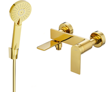 Mexen Zero R40 Badewannenarmatur mit Duschset, Gold - 7113R40-50