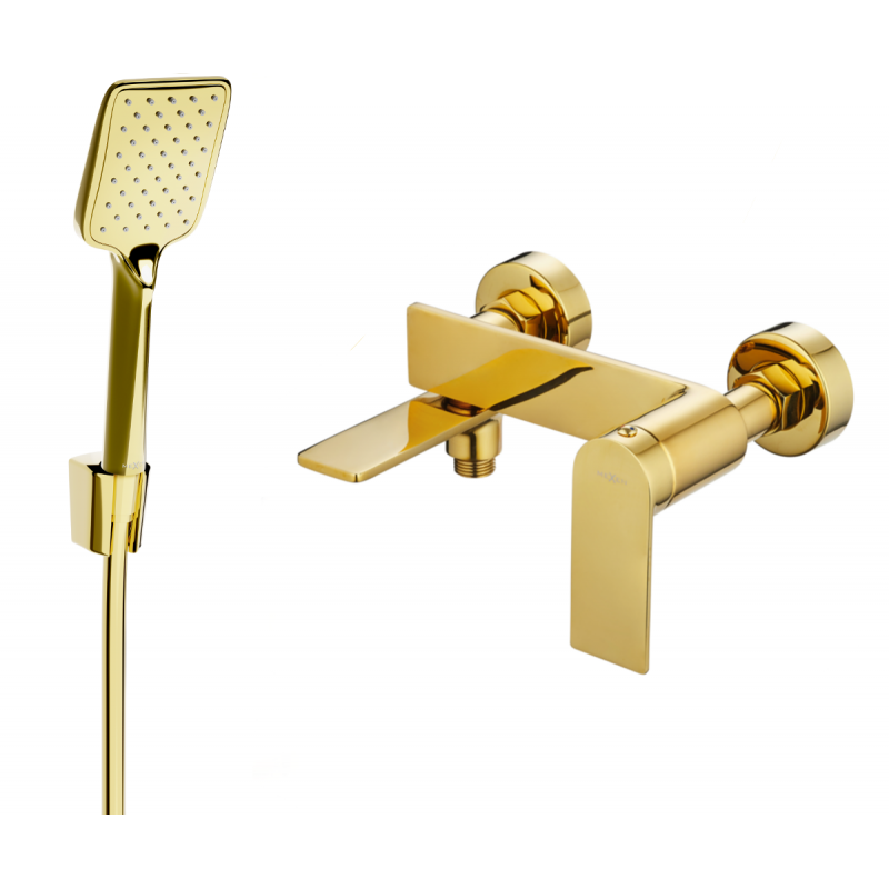 Mexen Zero R62 Badewannenarmatur mit Duschset, gold - 7113R62-50