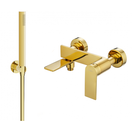 Mexen Zero R70 Badewannenarmatur mit Duschset, gold - 7113R70-50