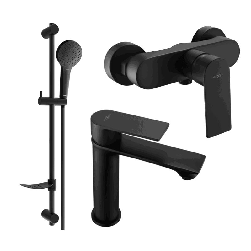 Mexen Royo DF05 Duschset, schwarz - 72204DF05-70