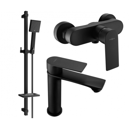 Mexen Royo DQ45 Duschset, schwarz - 72204DQ45-70