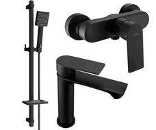 Mexen Royo DQ45 Duschset, schwarz - 72204DQ45-70