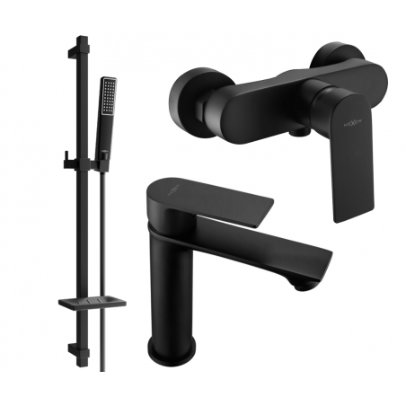 Mexen Royo DQ72 Duschset, schwarz - 72204DQ72-70