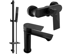 Mexen Royo DQ72 Duschset, schwarz - 72204DQ72-70