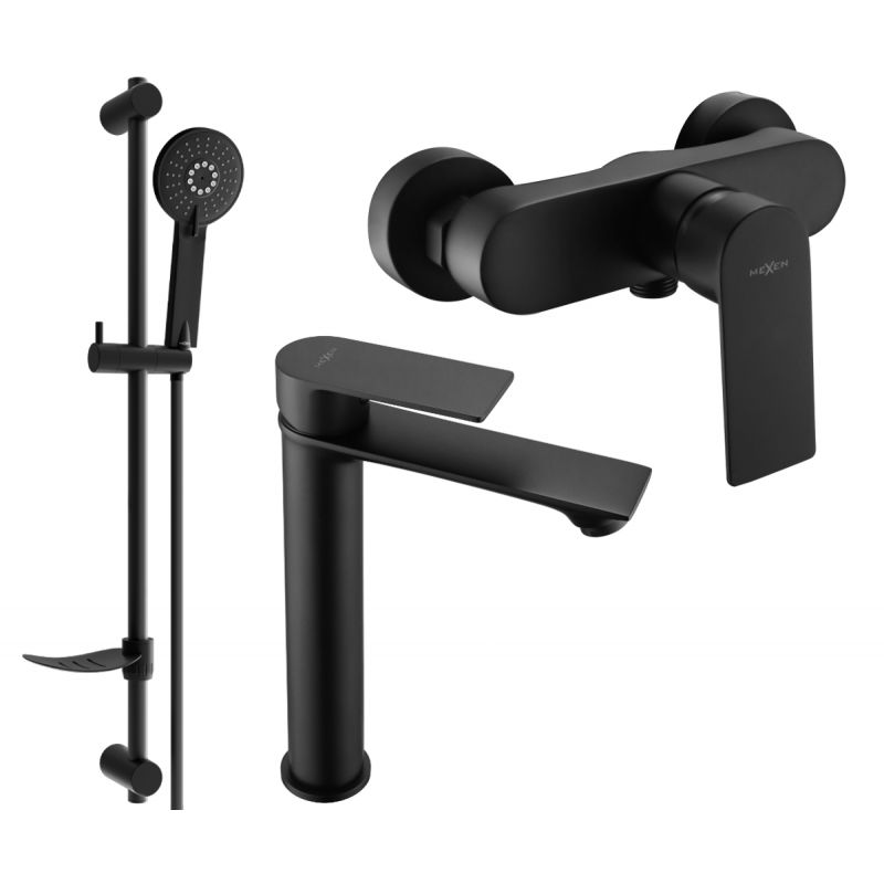 Mexen Royo DF40 Duschset, schwarz - 72214DF40-70