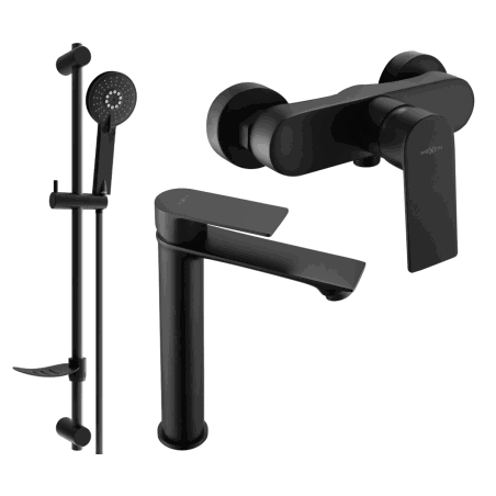 Mexen Royo DF40 Duschset, schwarz - 72214DF40-70
