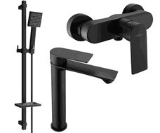 Mexen Royo DQ45 Duschset, schwarz - 72214DQ45-70