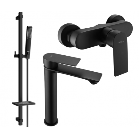 Mexen Royo DQ72 Duschset, schwarz - 72214DQ72-70