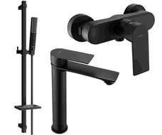 Mexen Royo DQ72 Duschset, schwarz - 72214DQ72-70