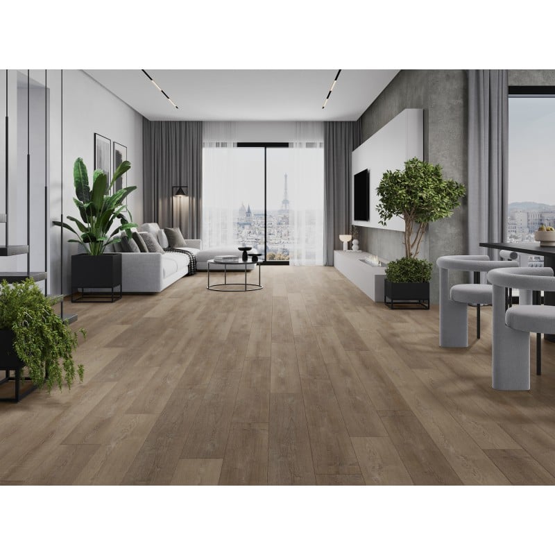 Mexen Windsor Vinylplatten 1240 x 182 mm SPC 6,5 mm, IXPE 1,5 mm Unterlage, 4 V-Fuge, Eiche - F1016-1240-182-505-4V1-01