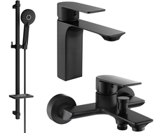 Mexen Alexa DQ40 Badewannen-Set, schwarz - 71203DQ40-70
