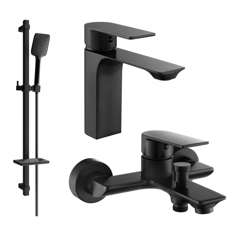 Mexen Alexa DQ62 Badezimmerset, schwarz - 71203DQ62-70