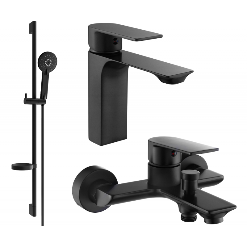 Mexen Alexa DS40 Badewannen-Set, schwarz - 71203DS40-70