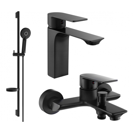 Mexen Alexa DS40 Badewannen-Set, schwarz - 71203DS40-70