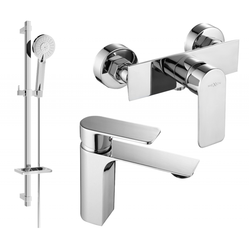 Mexen Alexa DQ40 Duschset, Chrom - 71204DQ40-00