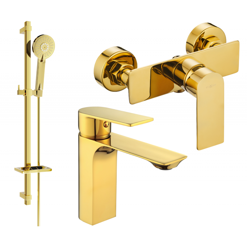 Mexen Alexa DQ40 Duschset, gold - 71204DQ40-50