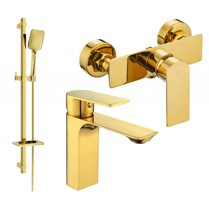 Mexen Alexa DQ62 Duschset, gold - 71204DQ62-50