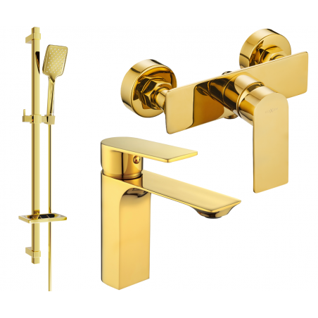 Mexen Alexa DQ62 Duschset, gold - 71204DQ62-50