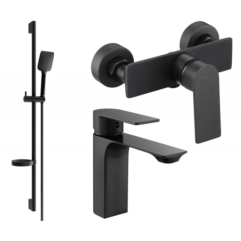 Mexen Alexa DS62 Duschset, schwarz - 71204DS62-70