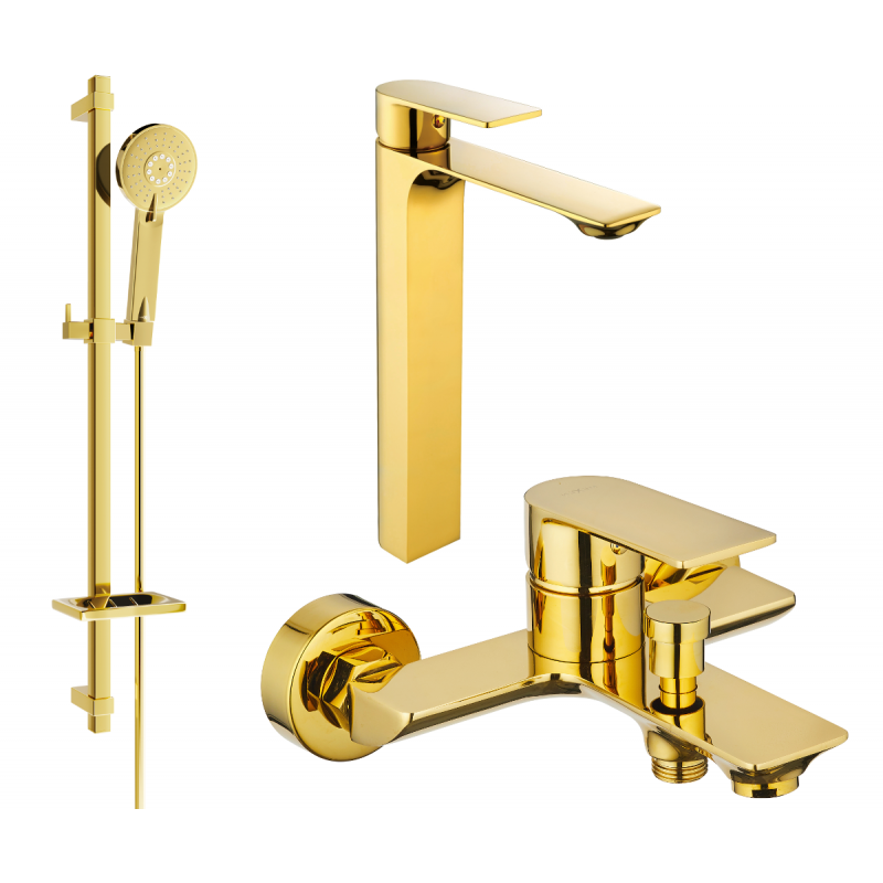 Mexen Alexa DQ40 Badewannenset, gold - 71213DQ40-50