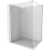 Mexen Kioto Duschwand Walk-in 90 x 200 cm, transparent 8 mm, gebürstetes Gold - 800-090-101-55-00