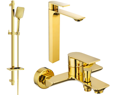 Mexen Alexa DQ62 Badewannen-Set, golden - 71213DQ62-50