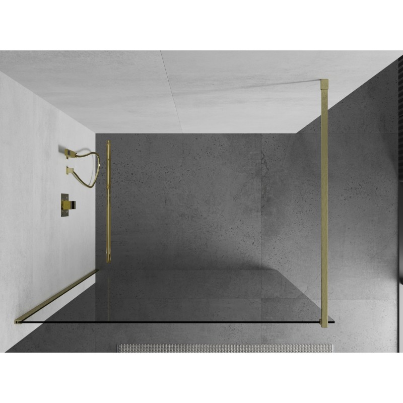 Mexen Kioto Duschwand Walk-in 65 x 200 cm, transparent 8 mm, gold gebürstet - 800-065-101-55-00