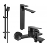 Mexen Alexa DQ62 Badewannenset, schwarz - 71213DQ62-70