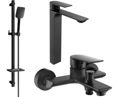 Mexen Alexa DQ62 Badewannenset, schwarz - 71213DQ62-70