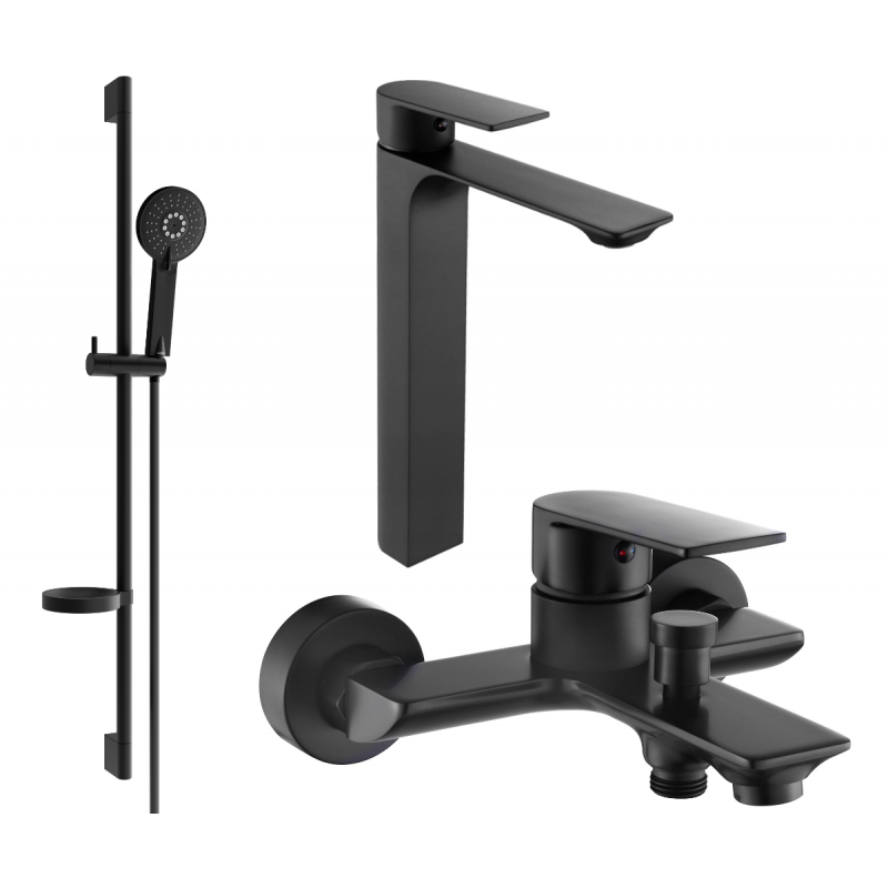 Mexen Alexa DS40 Badezimmerset, schwarz - 71213DS40-70