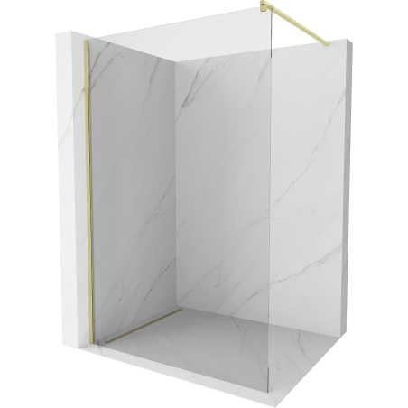 Mexen Kioto Duschwand Walk-in 130 x 200 cm, transparent 8 mm, gold gebürstet - 800-130-101-55-00