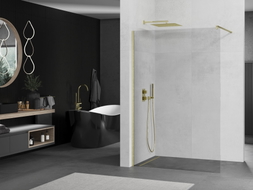 Mexen Kioto Duschwand Walk-in 120 x 200 cm, transparent 8 mm, gold gebürstet - 800-120-101-55-00