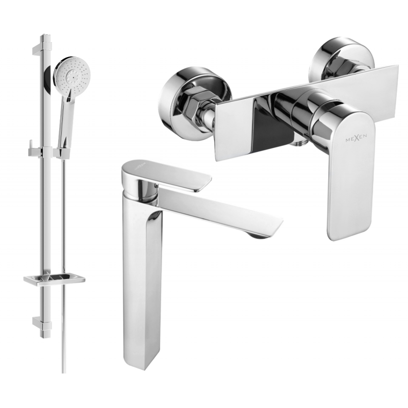 Mexen Alexa DQ40 Duschset, Chrom - 71214DQ40-00
