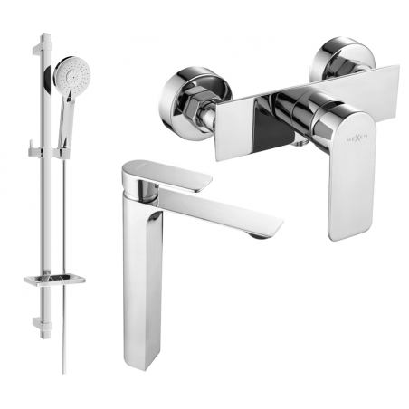Mexen Alexa DQ40 Duschset, Chrom - 71214DQ40-00