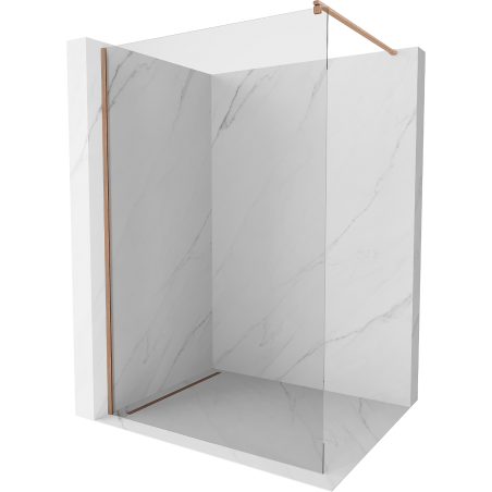 Mexen Kioto Duschwand Walk-in 110 x 200 cm, transparent 8 mm, gebürstetes Kupfer - 800-110-101-65-00