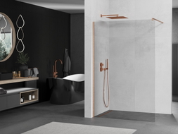 Mexen Kioto Duschwand Walk-in 120 x 200 cm, transparent 8 mm, gebürstetes Kupfer - 800-120-101-65-00