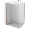 Mexen Kioto Duschwand Walk-in 145 x 200 cm, transparent 8 mm, gebürstetes Kupfer - 800-145-101-65-00