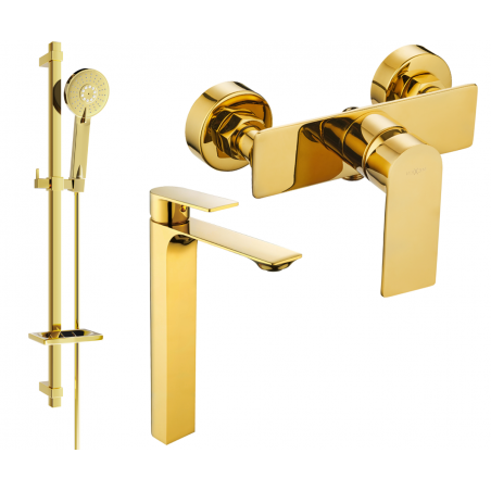 Mexen Alexa DQ40 Duschset, gold - 71214DQ40-50