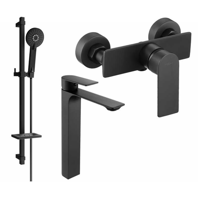 Mexen Alexa DQ40 Duschset, schwarz - 71214DQ40-70
