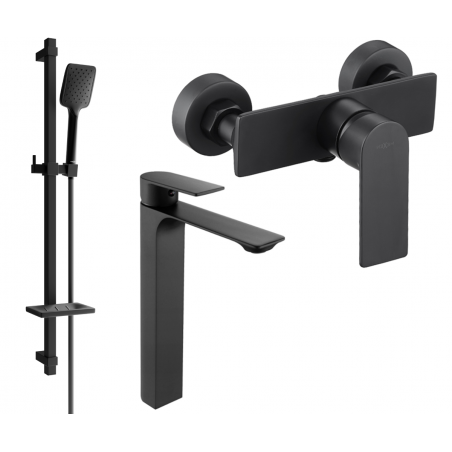 Mexen Alexa DQ62 Duschset, schwarz - 71214DQ62-70