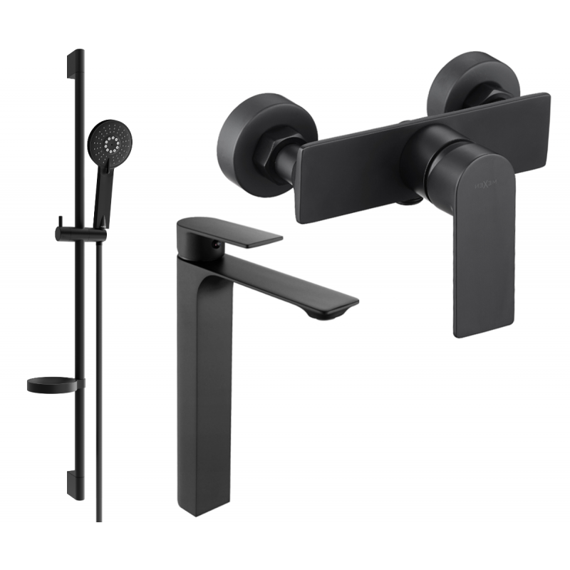 Mexen Alexa DS40 Duschset, schwarz - 71214DS40-70