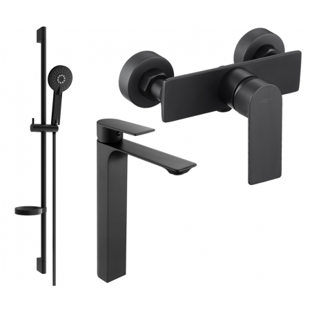 Mexen Alexa DS40 Duschset, schwarz - 71214DS40-70