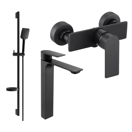 Mexen Alexa DS62 Duschset, schwarz - 71214DS62-70