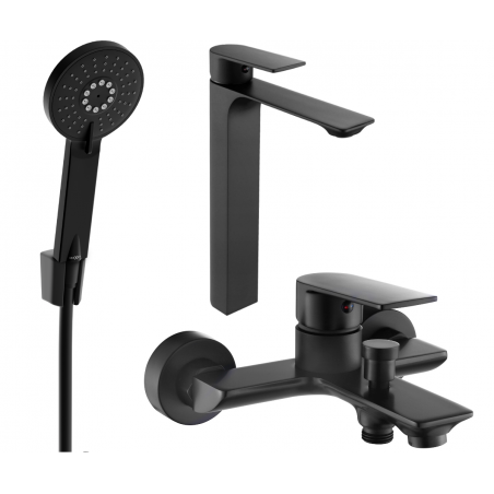 Mexen Alexa R40 Badewannensatz, schwarz - 71213R40-70